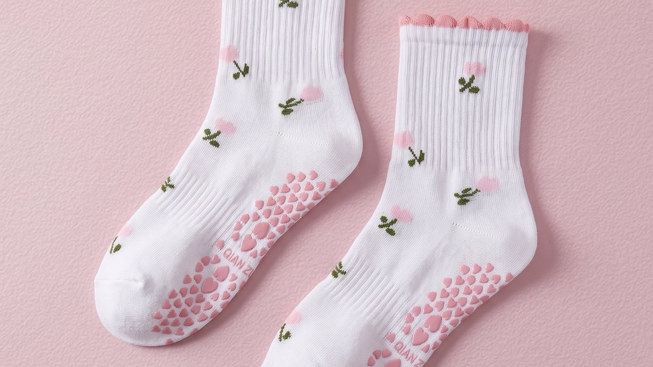 Frillora women’s ruffle Pilates grip socks, Multicolor single-pair product image