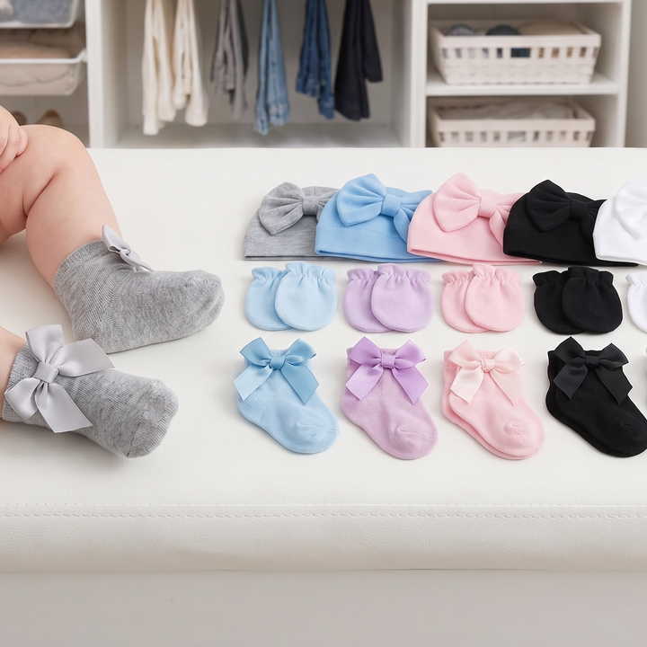 Preemie Baby Hats, Mittens & Socks Set, 18 Pieces lifestyle product image 1