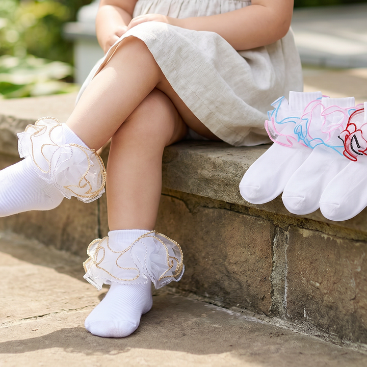 Toddler Girls Ruffle Lace Dress Socks lifestyle product image 1