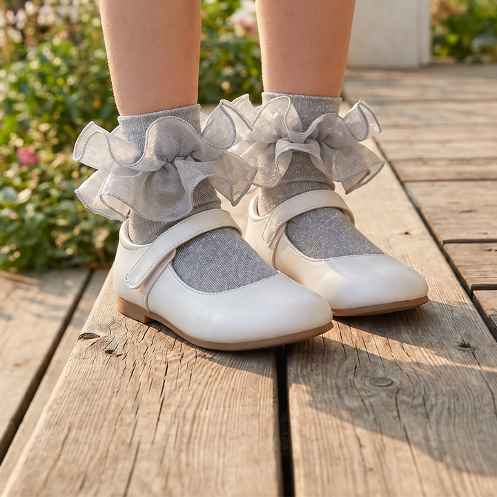 Girls Glitter Ruffle Dress Socks lifestyle product image 1