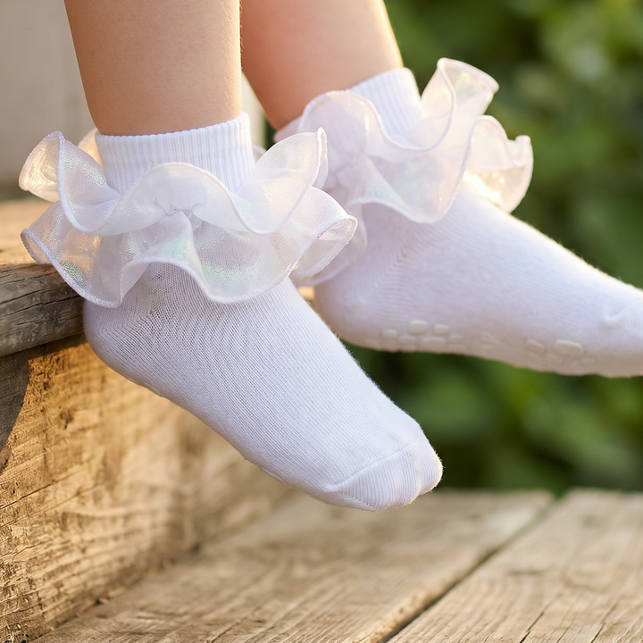 Girls Sparkling Ruffle Dress Socks lifestyle product image 1