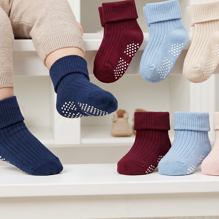 12 Pairs Baby Socks with Grips Non Slip Cute Cotton Ankle Crew Grippy Socks for Infants Toddler Girl Boy Kids lifestyle product image 1