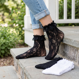 Women's Frilly Lace Ruffle Ankle Socks lifestyle product image 20260713 2