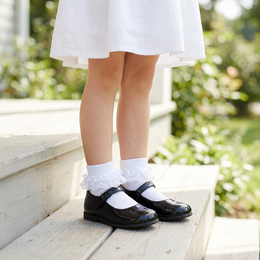 Baby Girl Ruffle Socks with Eyelet Lace Turn-Cuff lifestyle product image 2