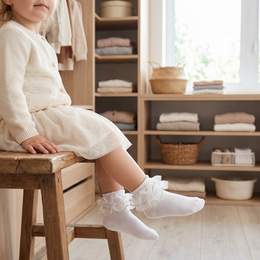 Baby & Toddler Girl Ruffle Socks with Shimmer Lace lifestyle product image 20260713 1