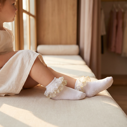 Baby & Toddler Girl Ruffle Socks with Shimmer Lace lifestyle product image 20260713 5