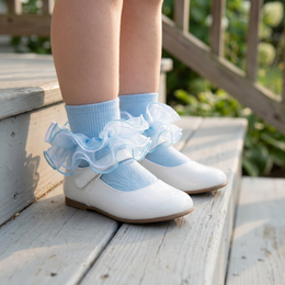 Girls 4-Layer Ruffle Turn-Cuff Dress Socks lifestyle product image 20260713 2