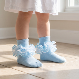Girls 4-Layer Ruffle Turn-Cuff Dress Socks lifestyle product image 20260713 3