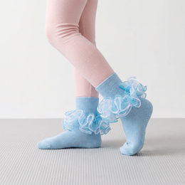 Girls 4-Layer Ruffle Turn-Cuff Dress Socks lifestyle product image 20260713 5