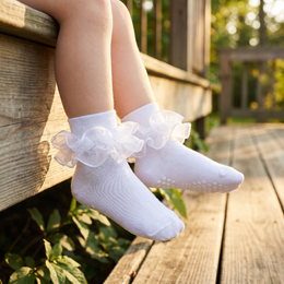 Girls Double-Ruffle Fold-Over Dress Socks lifestyle product image 20260713 2