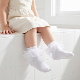 Girls Double-Ruffle Fold-Over Dress Socks lifestyle product image 20260713 3