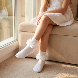 Girls Double-Ruffle Fold-Over Dress Socks lifestyle product image 20260713 5
