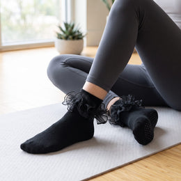 Women's Double-Ruffle Fold-Cuff Dress Socks lifestyle product image 5