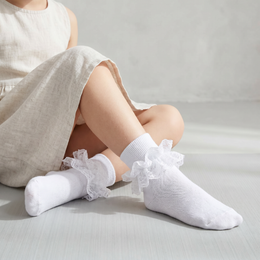 Girls Ruffle Fold-Cuff Dress Socks lifestyle product image 20260713 4