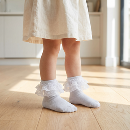 Girls Ruffle Fold-Cuff Dress Socks lifestyle product image 20260713 5