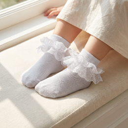 Girls Ruffle Fold-Cuff Dress Socks lifestyle product image 20260713 6