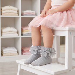 Girls Glitter Ruffle Dress Socks lifestyle product image 20260713 3