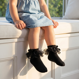 Girls Fluffy Double-Lace Ruffle Socks lifestyle product image 20260713 4