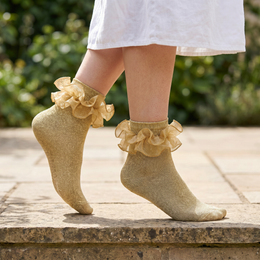 Women's Sparkle Ruffle Ankle Socks lifestyle product image 2