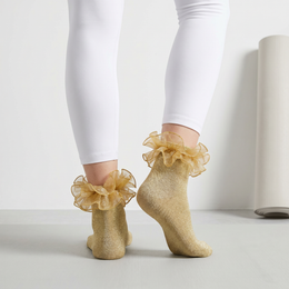 Women's Sparkle Ruffle Ankle Socks lifestyle product image 4