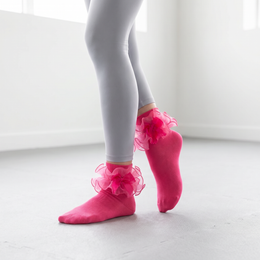 Women's Big Ruffle Bow Dress Socks lifestyle product image 5