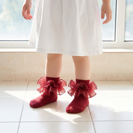 Girls Glitter Ruffle Dress Socks lifestyle product image 20260713 2