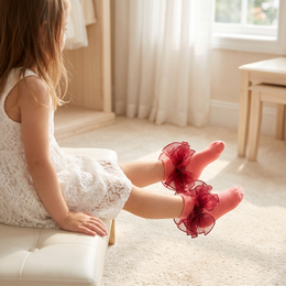 Girls Glitter Ruffle Dress Socks lifestyle product image 20260713 4