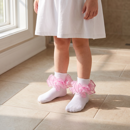 Girls Glitter Ruffle Turn-Cuff Socks lifestyle product image 20260713 1