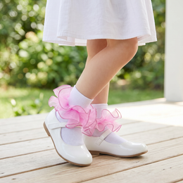 Girls Glitter Ruffle Turn-Cuff Socks lifestyle product image 20260713 2