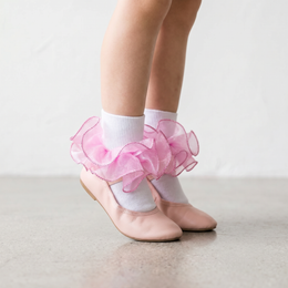 Girls Glitter Ruffle Turn-Cuff Socks lifestyle product image 20260713 4