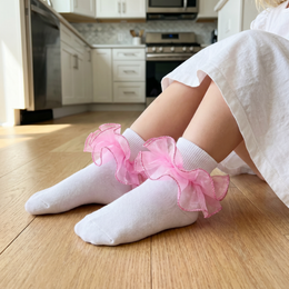 Girls Glitter Ruffle Turn-Cuff Socks lifestyle product image 20260713 6