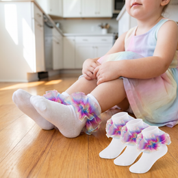 Girls Rainbow Ruffle Fold-Over Socks lifestyle product image 20260713 6