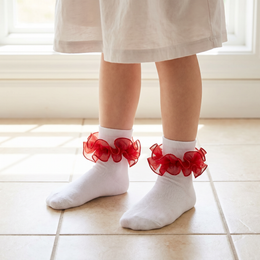 Women's Fluffy Ruffle Turn-Cuff Socks lifestyle product image 2