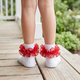 Women's Fluffy Ruffle Turn-Cuff Socks lifestyle product image 3