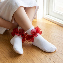 Women's Fluffy Ruffle Turn-Cuff Socks lifestyle product image 6