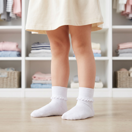 Baby Girl White Ruffle Crew Socks lifestyle product image 3