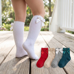 Baby Girl Ruffle Knee-High Socks with Bows lifestyle product image 20260713 2