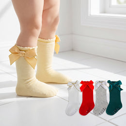 Baby Girl Ruffle Knee-High Socks with Bows lifestyle product image 20260713 3