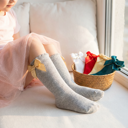 Baby Girl Ruffle Knee-High Socks with Bows lifestyle product image 20260713 4
