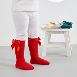 Baby Girl Ruffle Knee-High Socks with Bows lifestyle product image 20260713 6