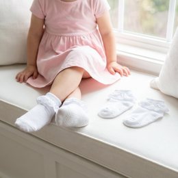 Baby Girl Ruffle Grip Socks with Lace Cuff lifestyle product image 20260713 5