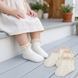 Baby Girl Ruffle Grip Socks for Newborns lifestyle product image 3