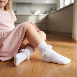 Girls Frilly Lace Ruffle Dress Socks lifestyle product image 20260713 4