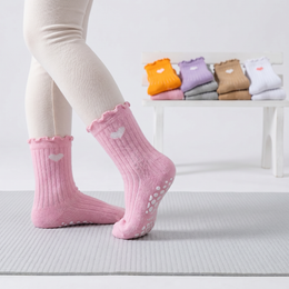 Girls Ruffle Grip Crew Socks lifestyle product image 20260713 5