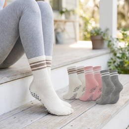 Women's Pilates Grip Socks with Snug Arch Band lifestyle product image 2