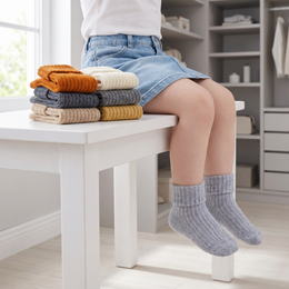 Baby & Toddler Wool Thermal Crew Socks lifestyle product image 1