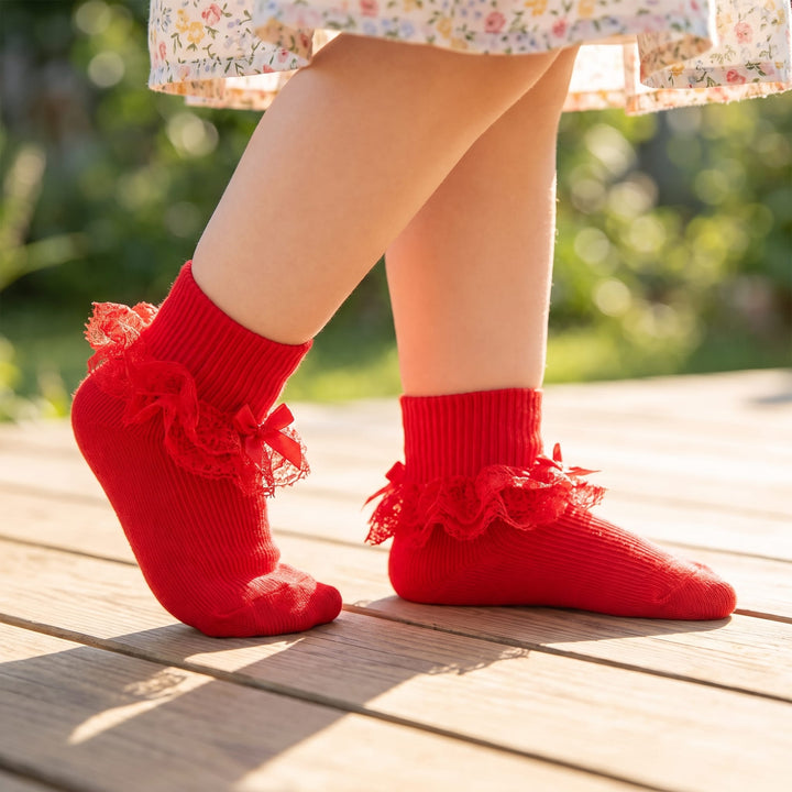 Baby Girl Turn-Cuff Ruffle Dress Socks lifestyle product image 1
