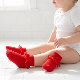 Baby Girl Turn-Cuff Ruffle Dress Socks lifestyle product image 2