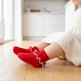 Baby Girl Turn-Cuff Ruffle Dress Socks lifestyle product image 4