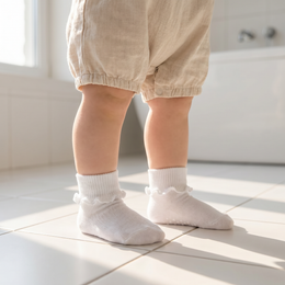 Baby Girl Comfy Turn-Cuff Ruffle Socks lifestyle product image 2